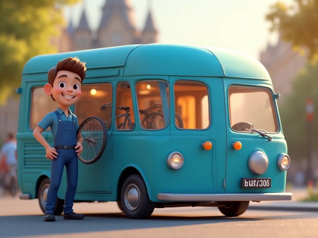 VelociVan mobile bicycle repair service outside a London office building